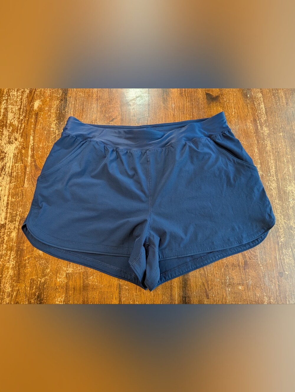 Lands' End Activewear Shorts Womens Plus Size 20W Navy Blue Lightweight Lined